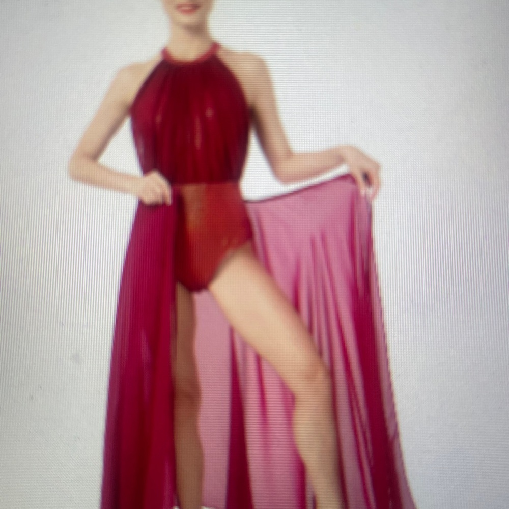 NWT BURGANDY LYRICAL DANCE COSTU size large